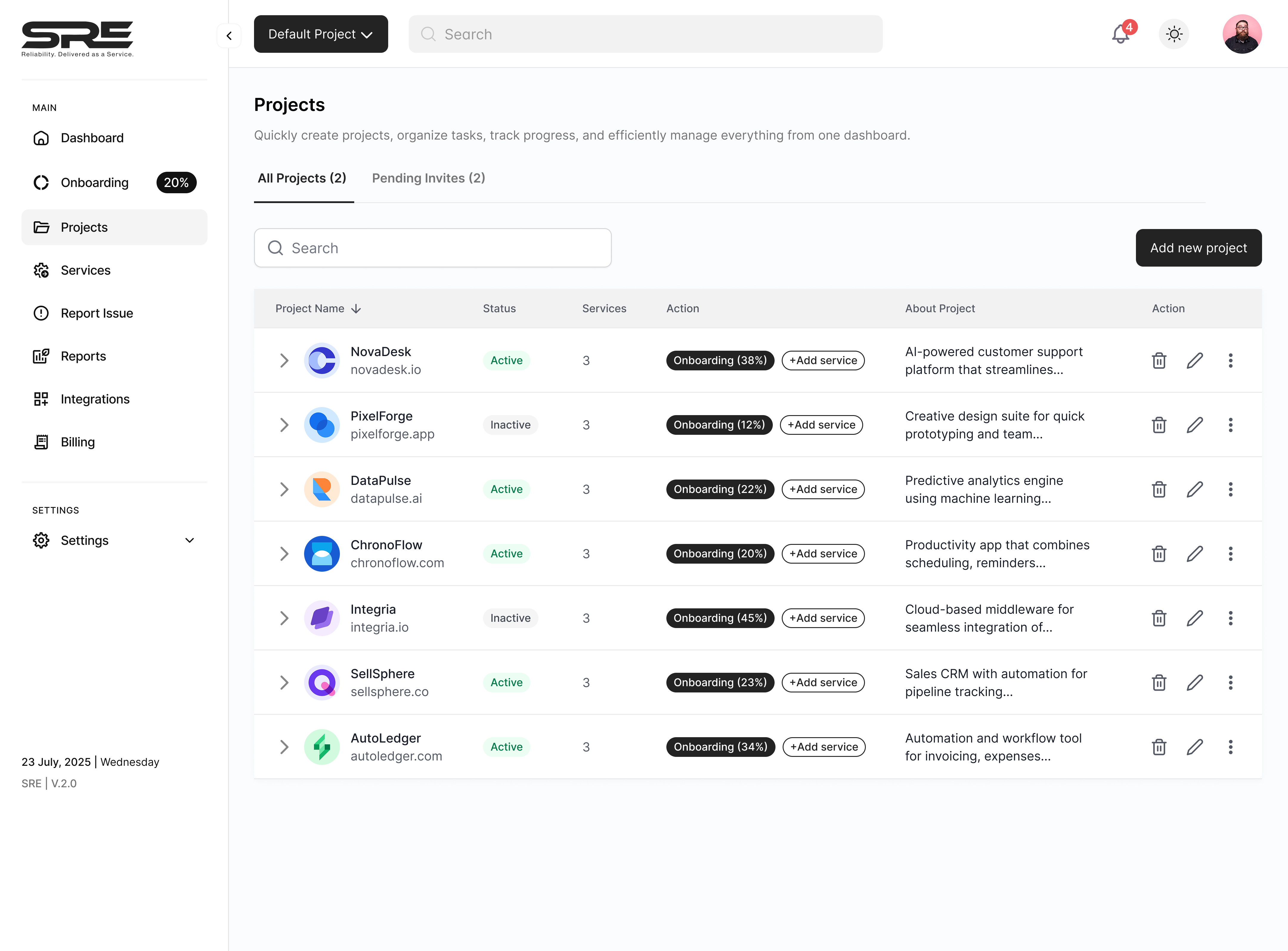 Dashboard preview